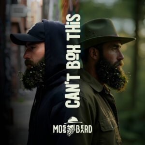 Mossbeard - Can't box this, album cover depicting a the man Mossbeard back to back with himself. On the left is a hip-hop artist and on the right is a country folk artist.